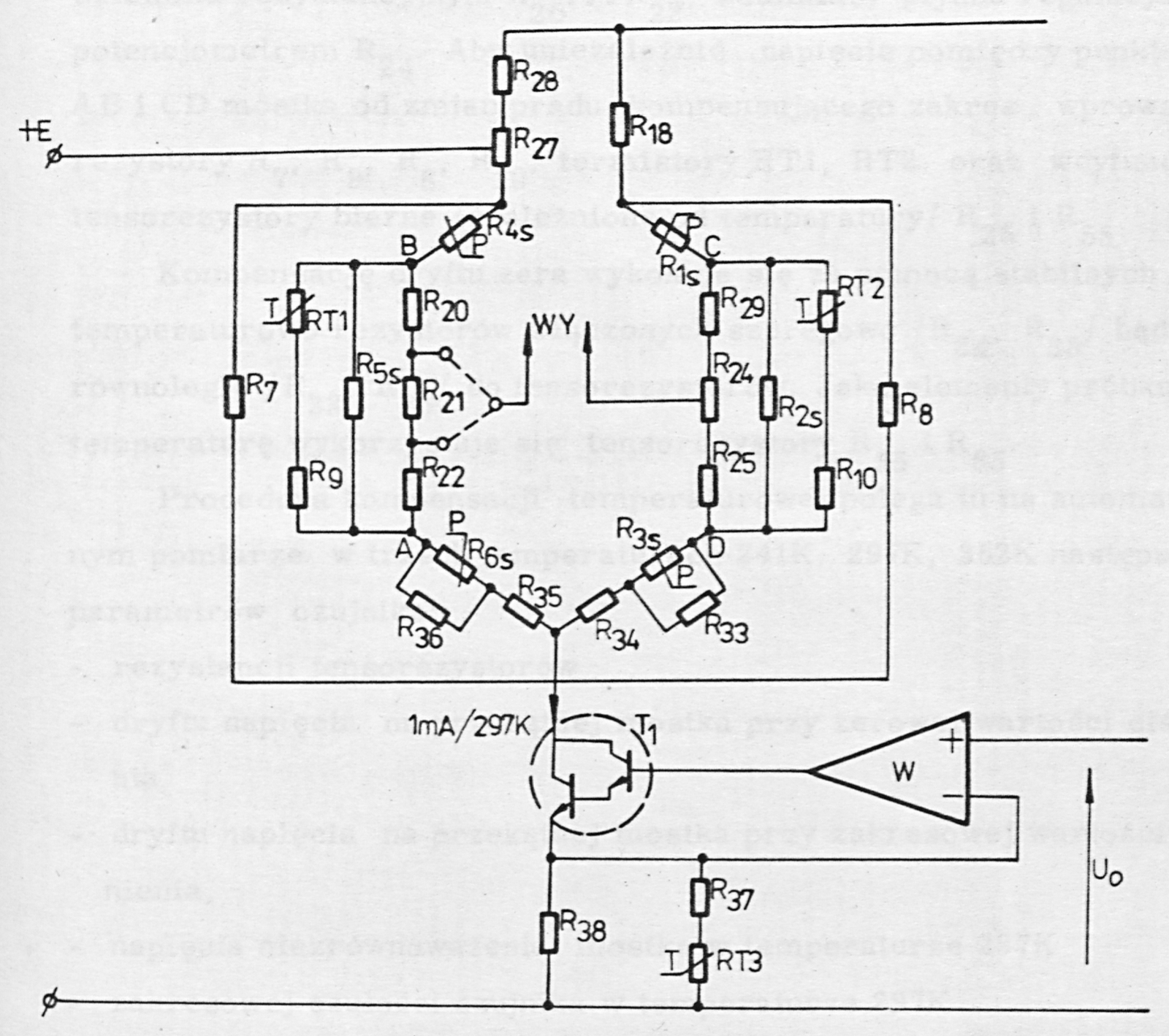 Fig. 12. Compensation circuit used by Honeywell (USA) [33, 39, 40]