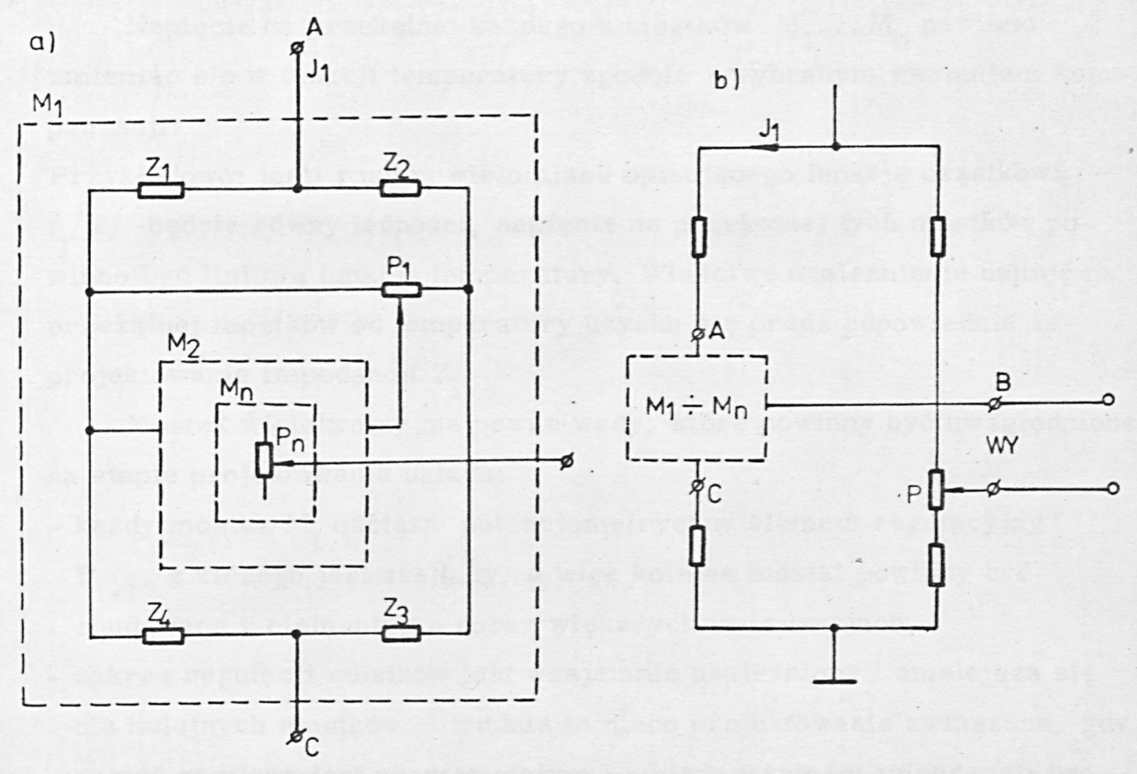 Fig. 24. a. General circuit of the multiple bridge b. Method of supplying the bridge