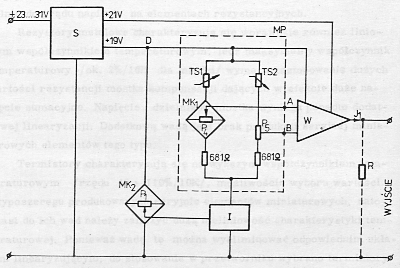 Fig. 31. Block diagram of the electronic circuit of the transducer.