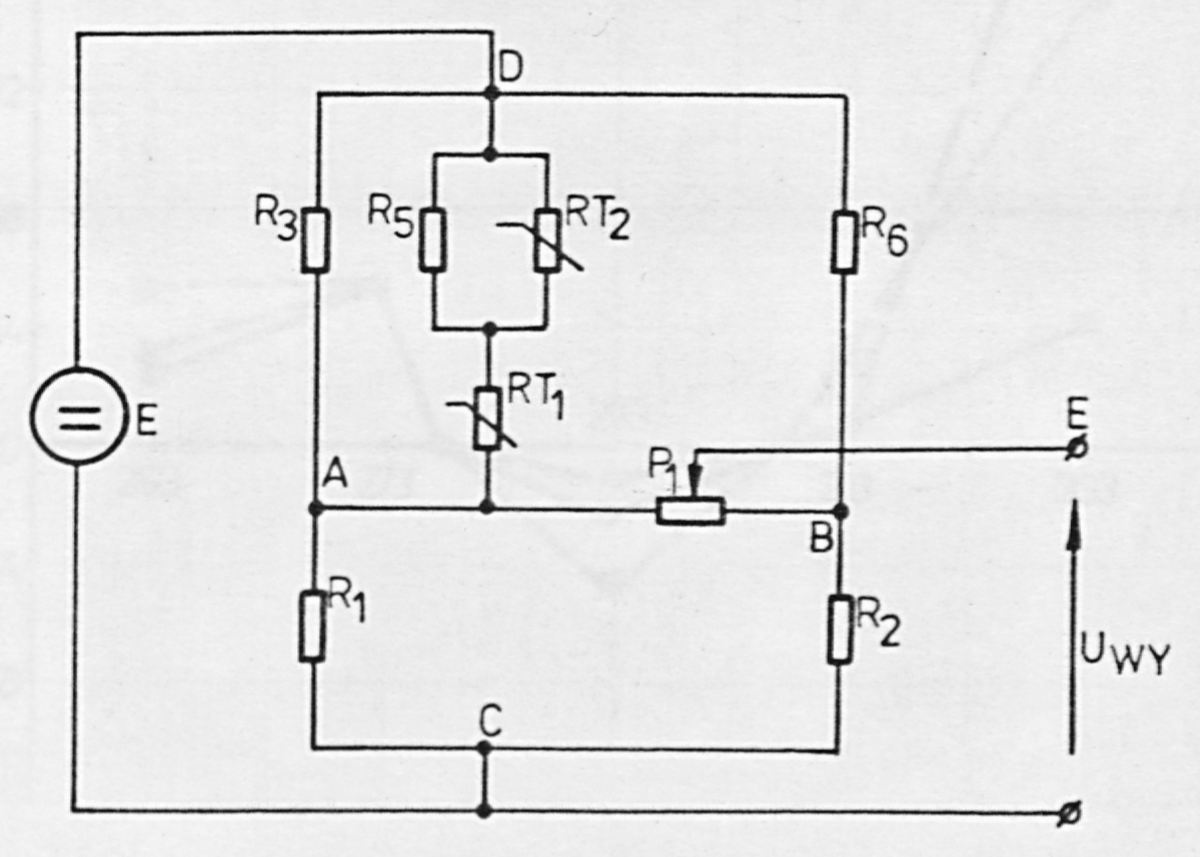 Fig. 35. Circuit of the span compensation bridge